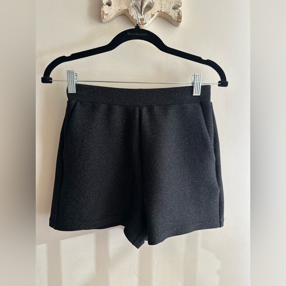 Brand new Express black sparkly high waisted shorts size XS